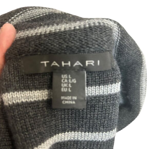 Tahari Gray on Gray Button Front Merino Wool Blend Slouchy Blazer Size L - Picture 6 of 6